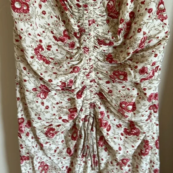 Cinq a Sept STEVIE Ruched Lac Trim Maxi Dress